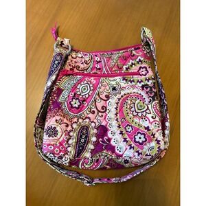 Vera Bradley Paisley Pink‎ Purple Floral Quilted Shoulder Handbag Bag